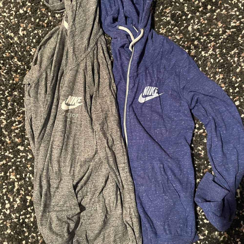 Nike Blue and Gray Zip Up Hoodies Bundle